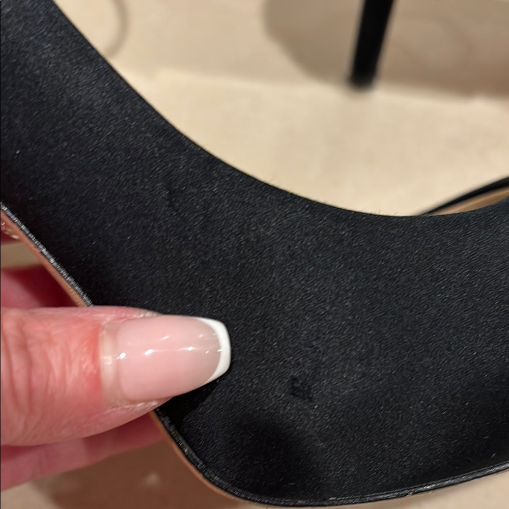 Badgley Mischka Black Stiletto Heels with Ankle Strap - Picture 6 of 9